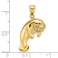 14K 2-D Polished Manatee Charm-K8250