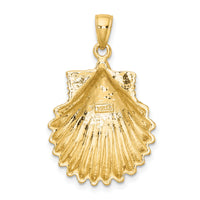 14K Polished Scallop Shell Charm-K8252