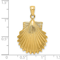 14K Polished Scallop Shell Charm-K8252