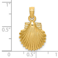 14K Polished Scallop Shell Charm-K8253