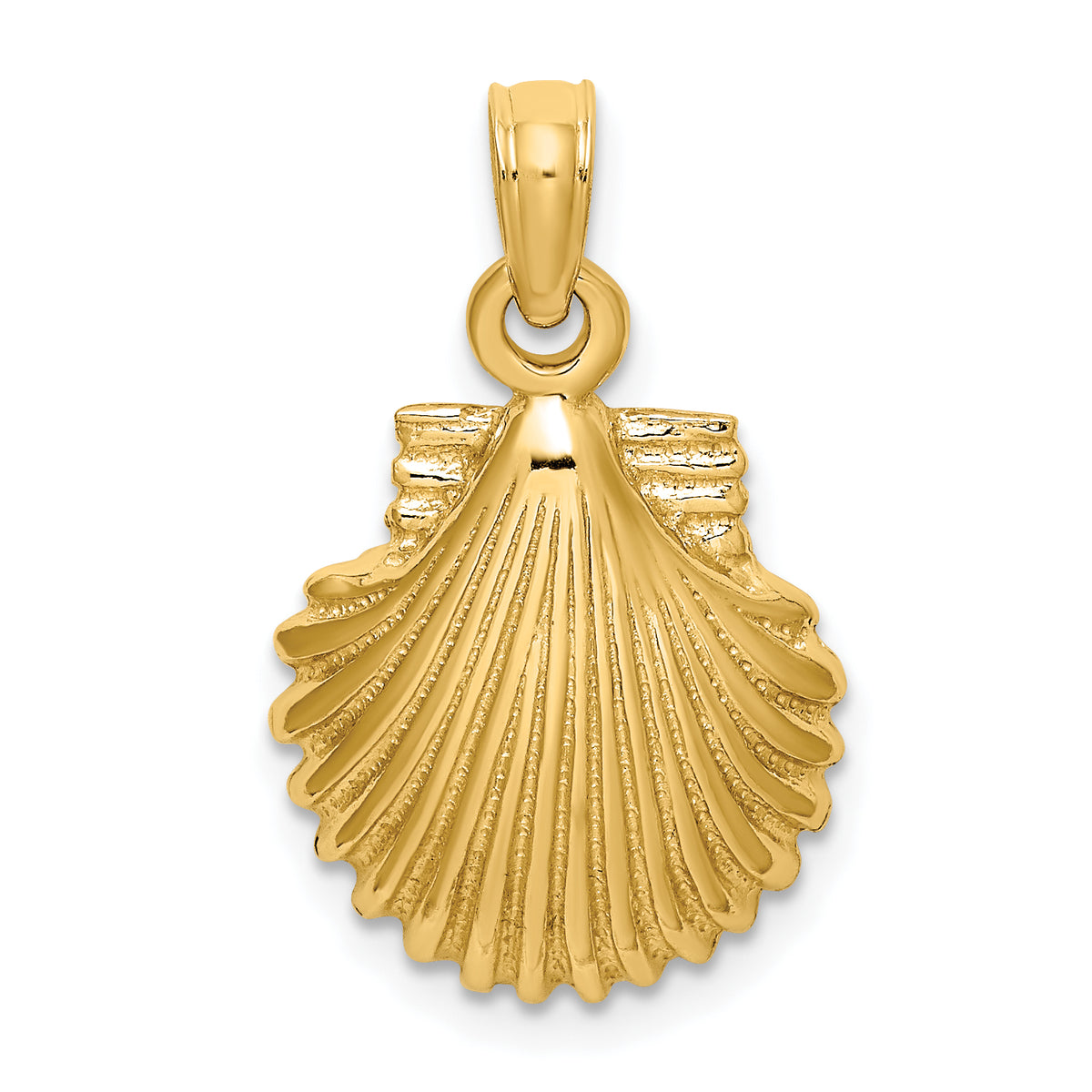 14K Polished Scallop Shell Charm-K8253