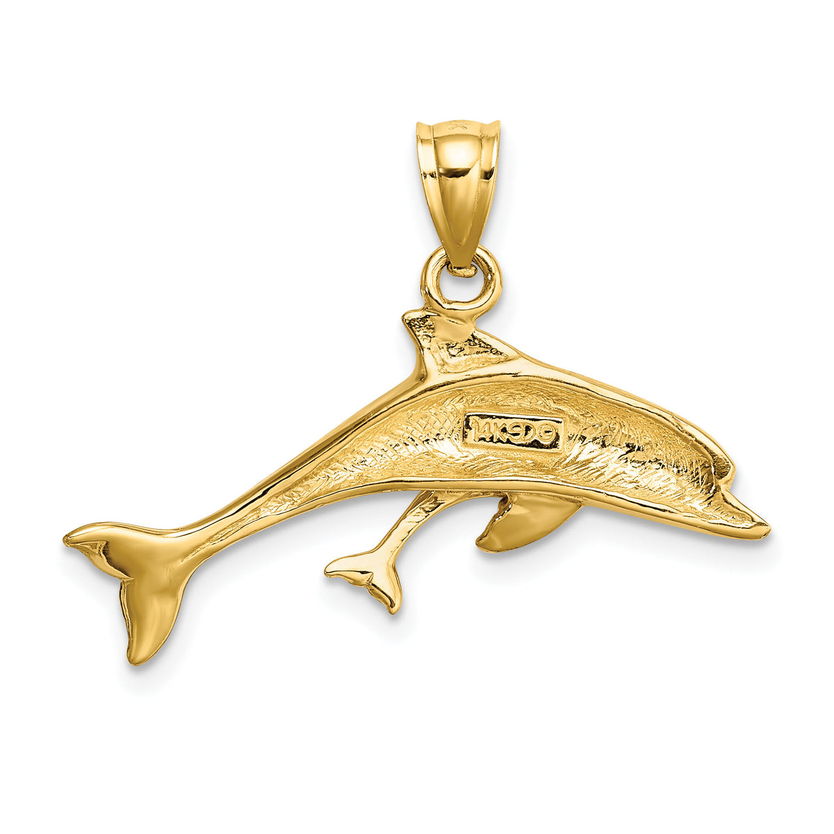 14K Polished Dolphin  and Baby Charm-K8254
