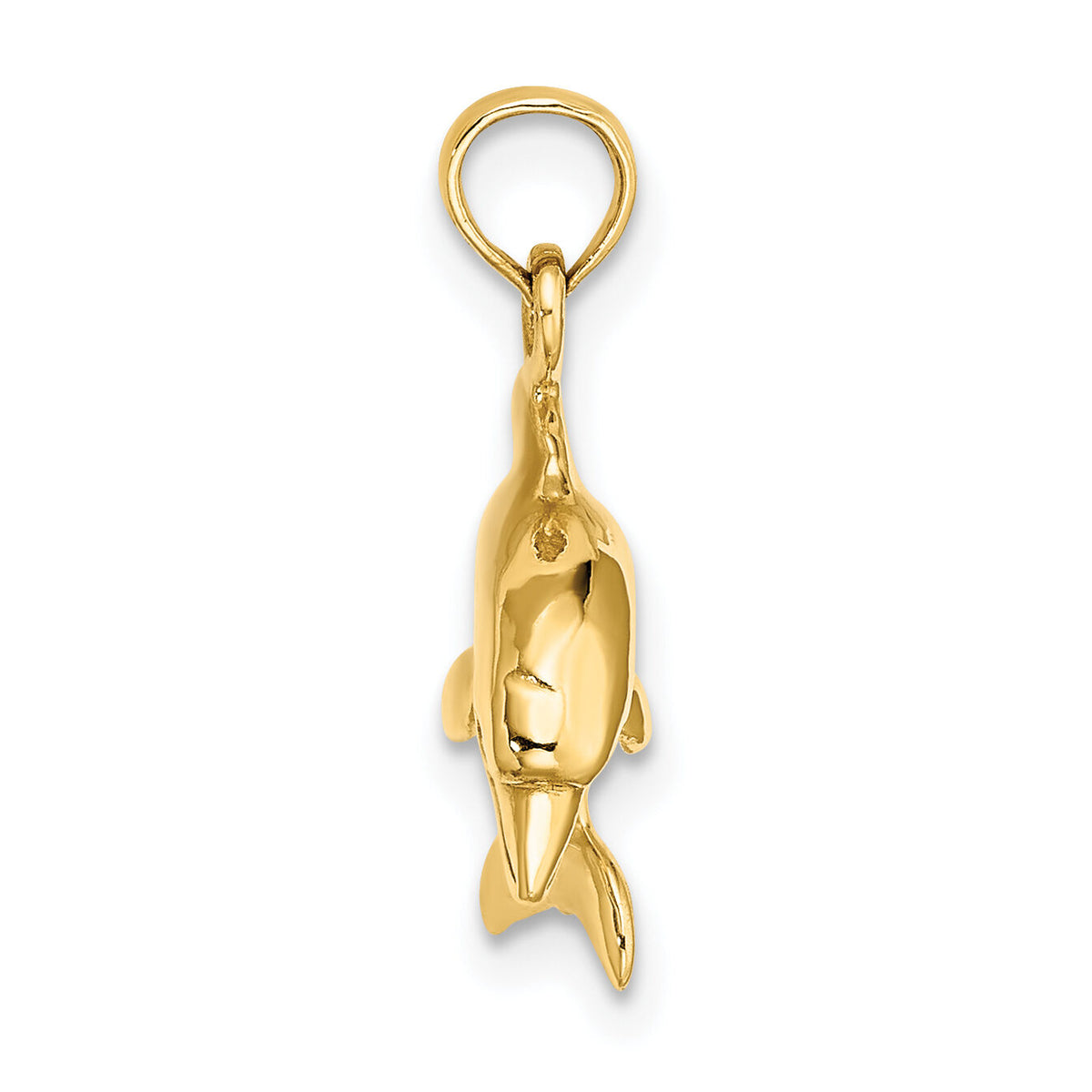 14K 3-D Dolphin Jumping Charm-K8255