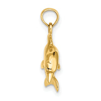 14K 3-D Dolphin Jumping Charm-K8255
