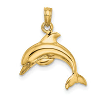 14K 3-D Dolphin Jumping Charm-K8255