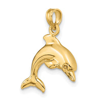 14K 3-D Dolphin Jumping Charm-K8255