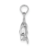 14K White Gold 3-D Dolphin Jumping Charm-K8255W