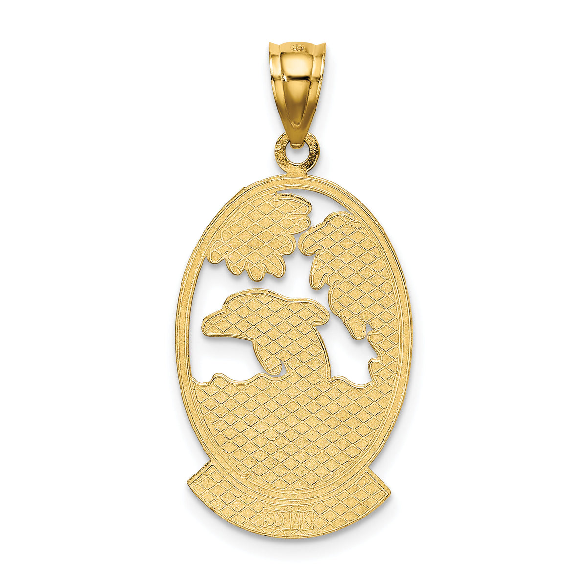 14K SEA ISLE w/ Dolphin Sunset Scene Charm-K8260