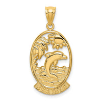 14K SEA ISLE w/ Dolphin Sunset Scene Charm-K8260