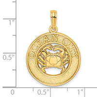14K OCEAN CITY w/ Crab Charm-K8265