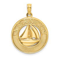 14K OCEAN CITY w/ Sailboat Charm-K8267