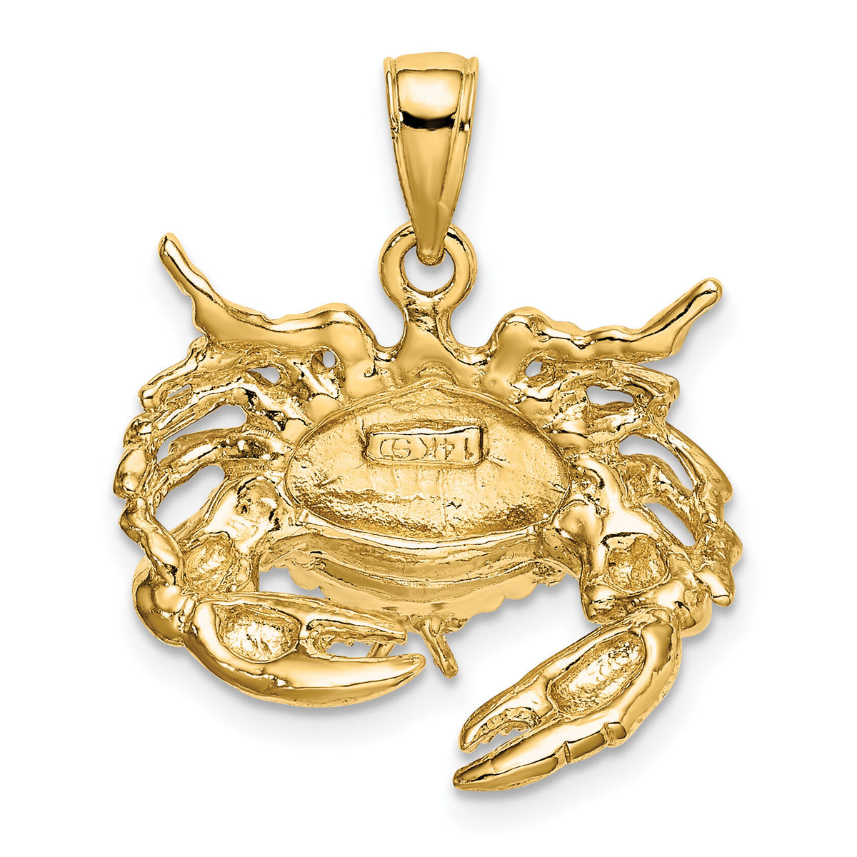 14K Stone Crab Facing Down Charm-K8268