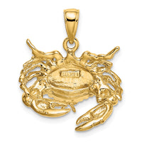 14K Stone Crab Facing Down Charm-K8268