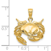 14K Stone Crab Facing Down Charm-K8268