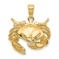 14K Stone Crab Facing Down Charm-K8268