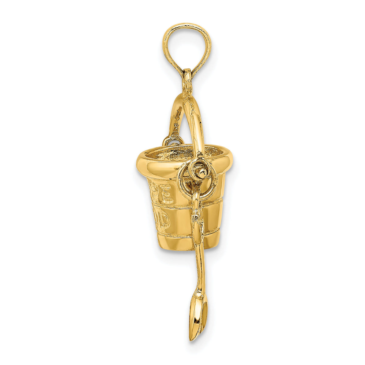 14K  3D CAPE COD Bucket w/ Shovel Charm-K8270