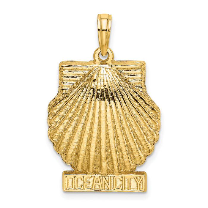 14K OCEAN CITY Scallop Shell Charm-K8272