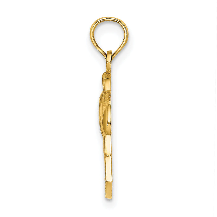 14K OCEAN CITY Dolphin Charm-K8278