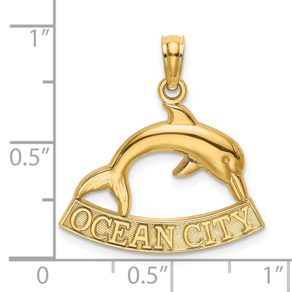 14K OCEAN CITY Dolphin Charm-K8278
