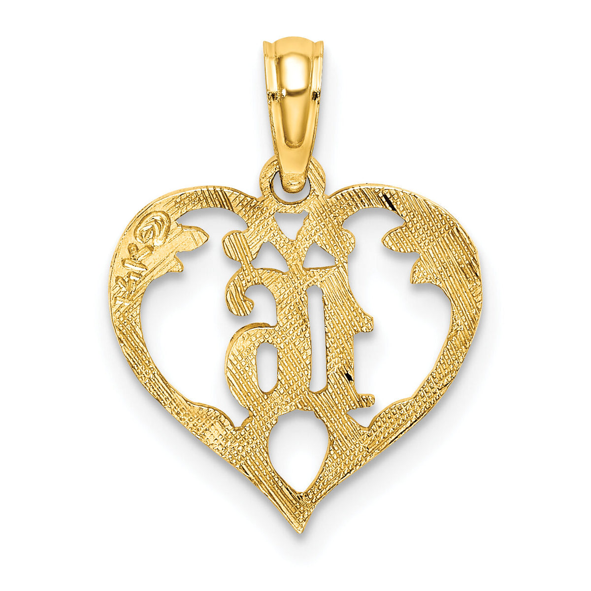 14K 16  Inside Heart Charm-K8285