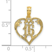 14K 16  Inside Heart Charm-K8285