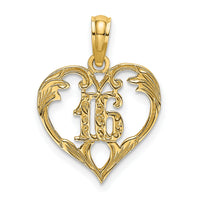 14K 16  Inside Heart Charm-K8285