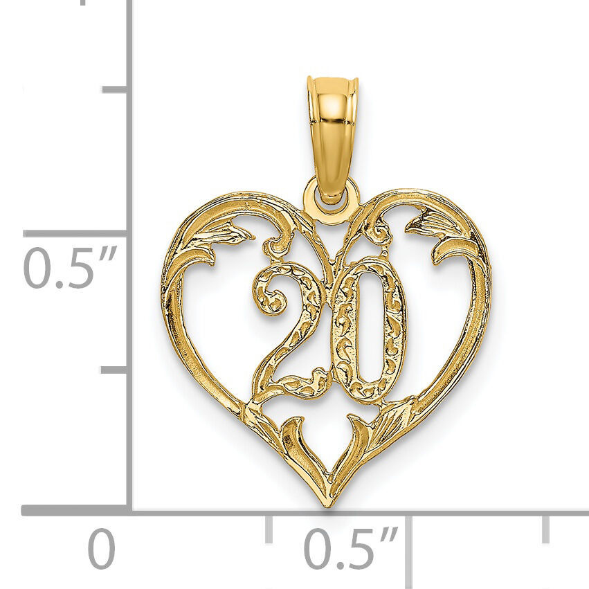 14K 20 In Heart Charm-K8287