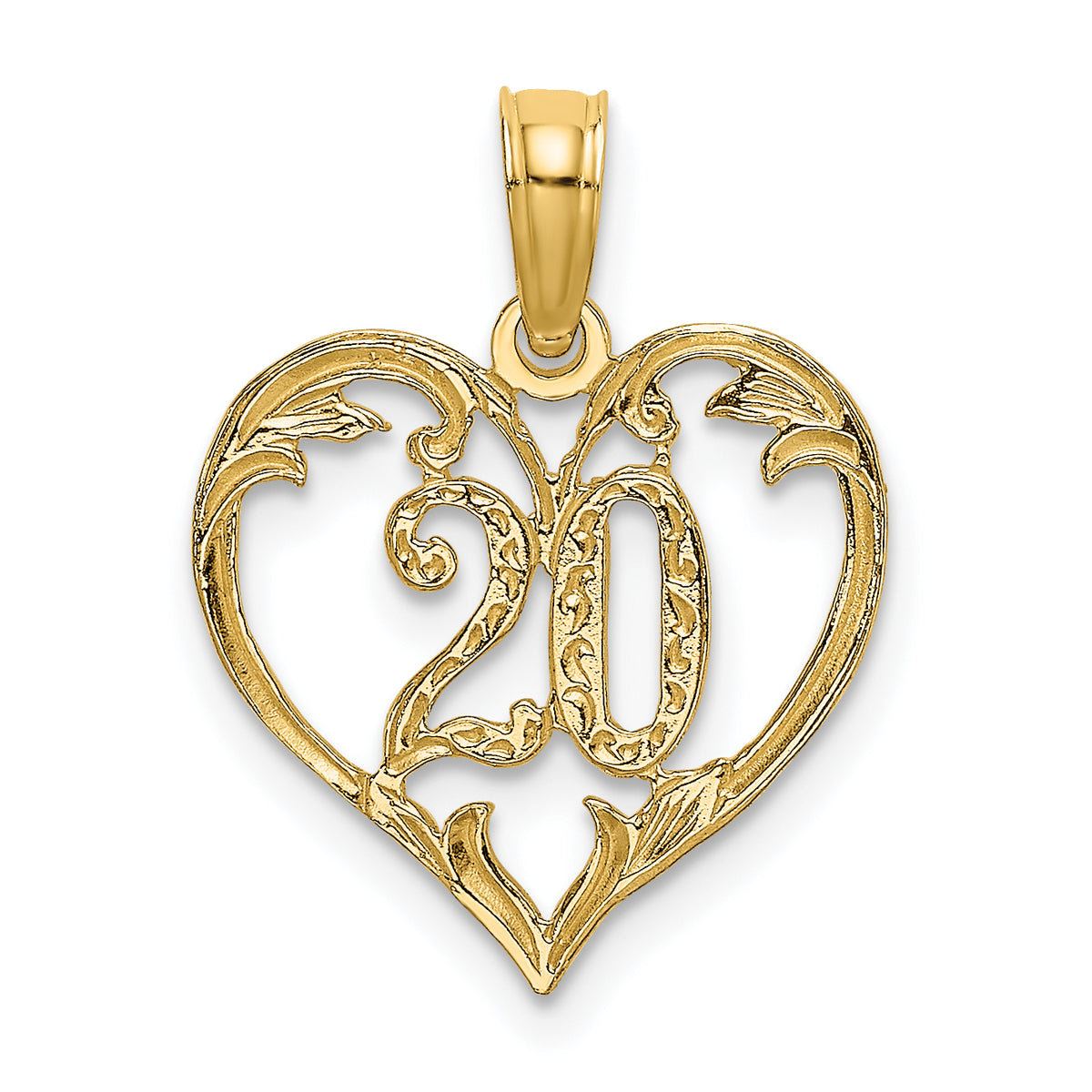 14K 20 In Heart Charm-K8287