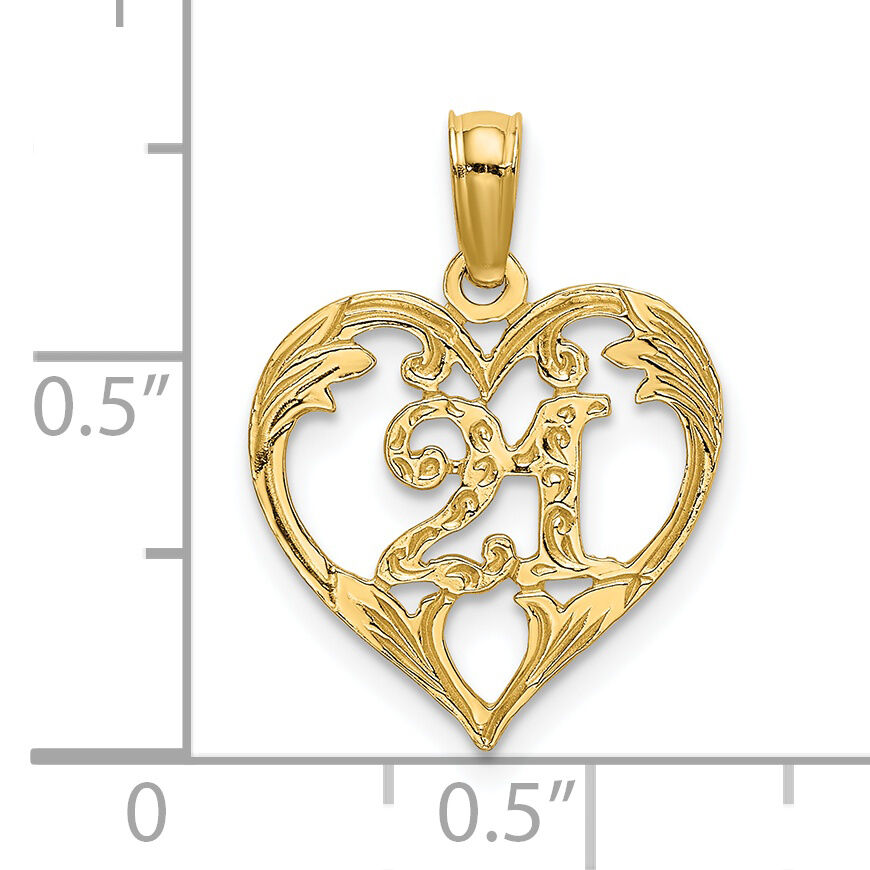 14K 21 In Heart Charm-K8288