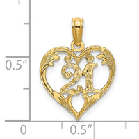 14K 21 In Heart Charm-K8288