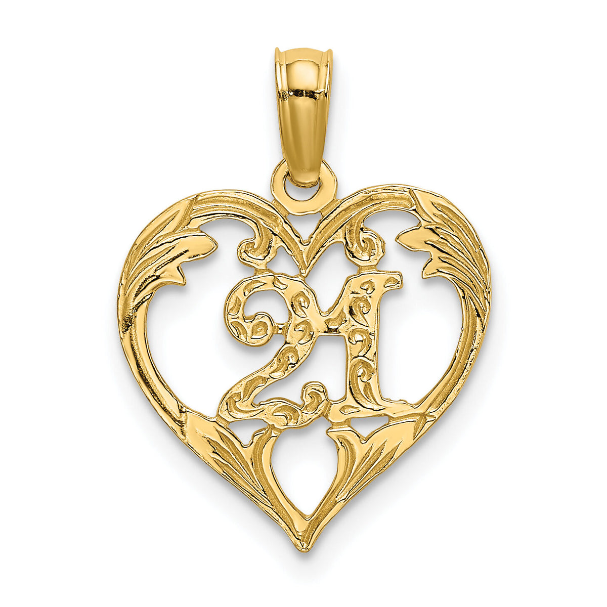 14K 21 In Heart Charm-K8288