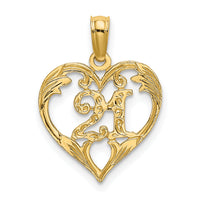 14K 21 In Heart Charm-K8288