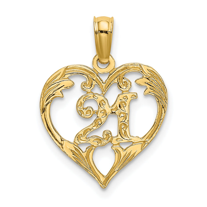 14K 21 In Heart Charm-K8288