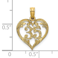 14K 35  In Heart Charm-K8291
