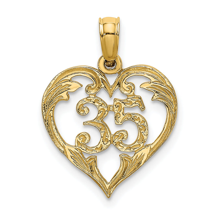 14K 35  In Heart Charm-K8291