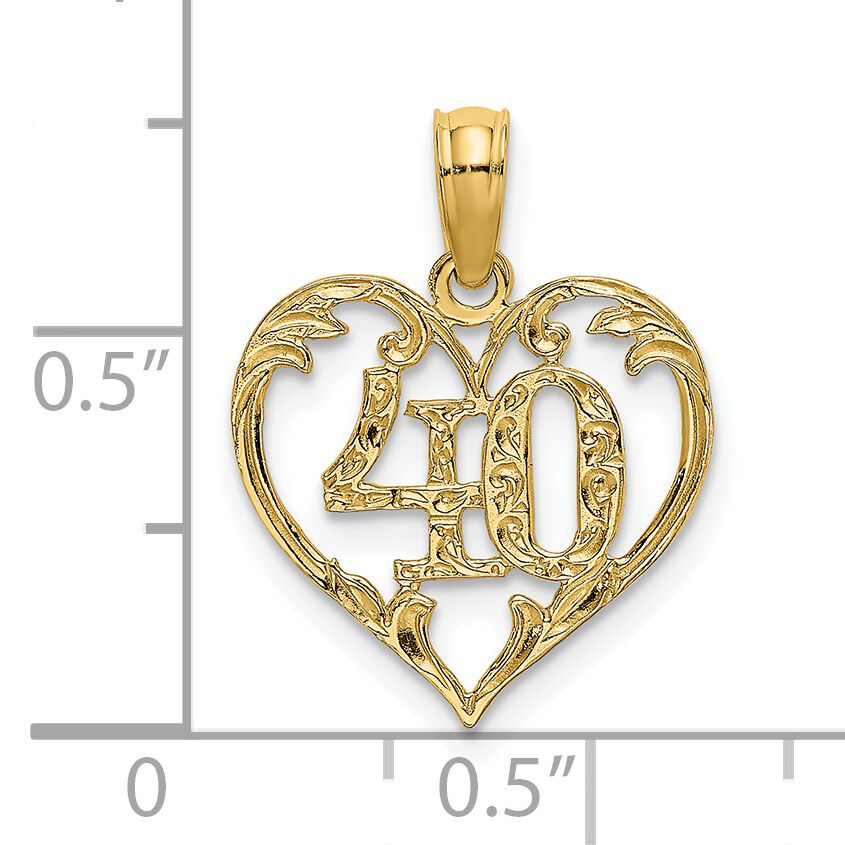 14K 40 In Heart Charm-K8292