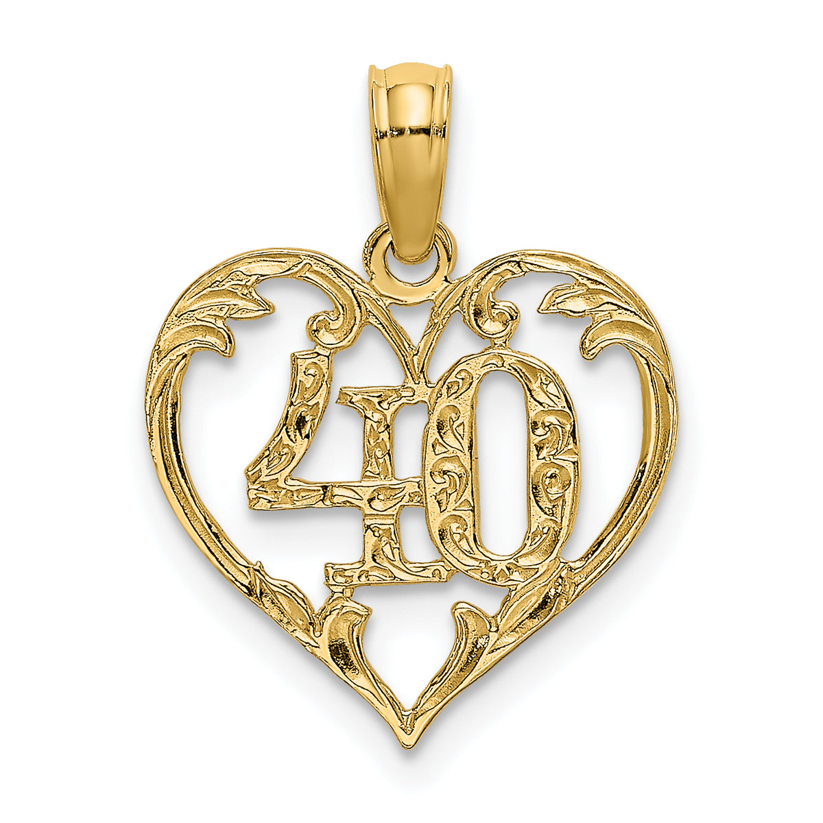 14K 40 In Heart Charm-K8292