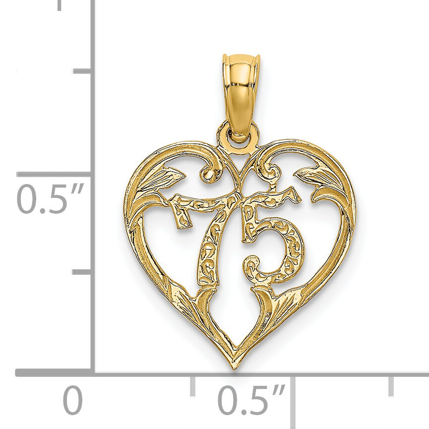 14K 75 In Heart Charm-K8295