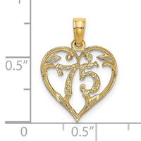 14K 75 In Heart Charm-K8295