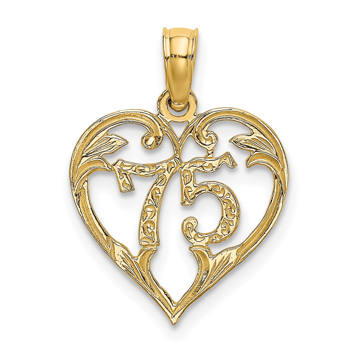 14K 75 In Heart Charm-K8295