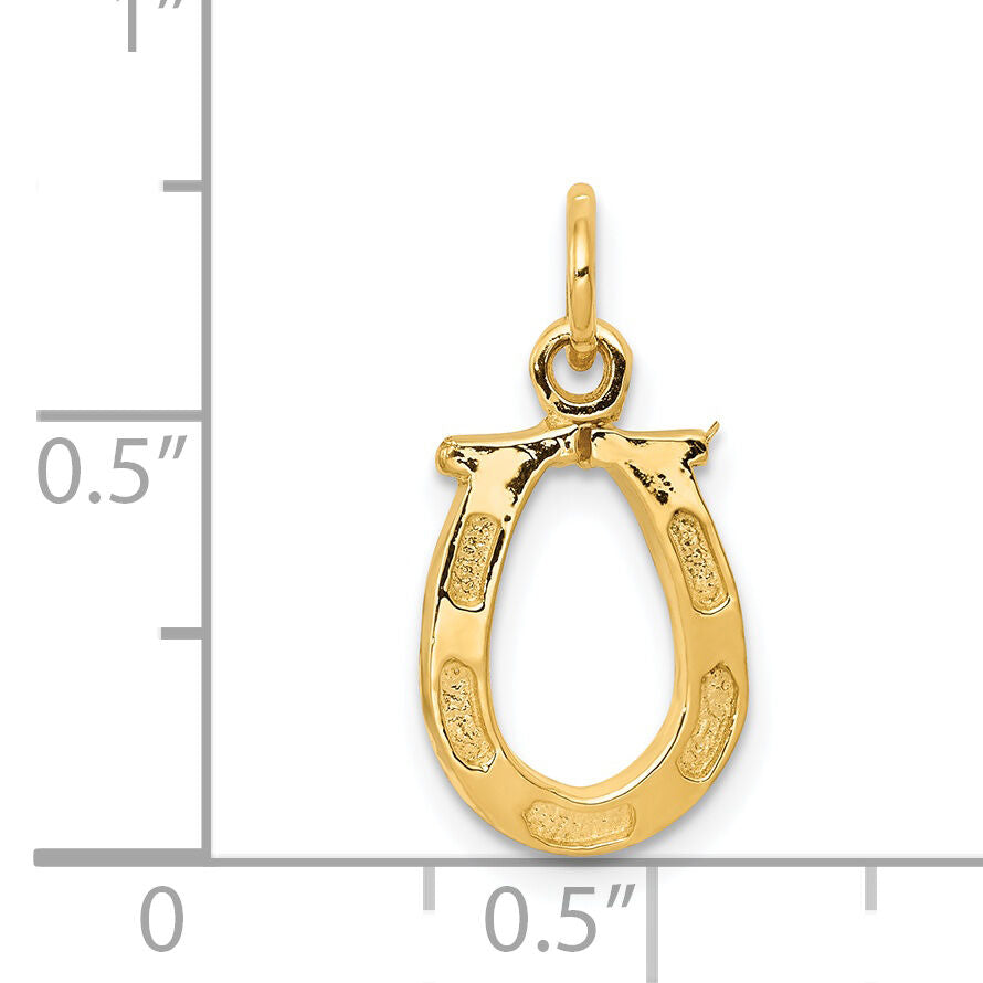 14k Solid Polished Horseshoe Charm-K830