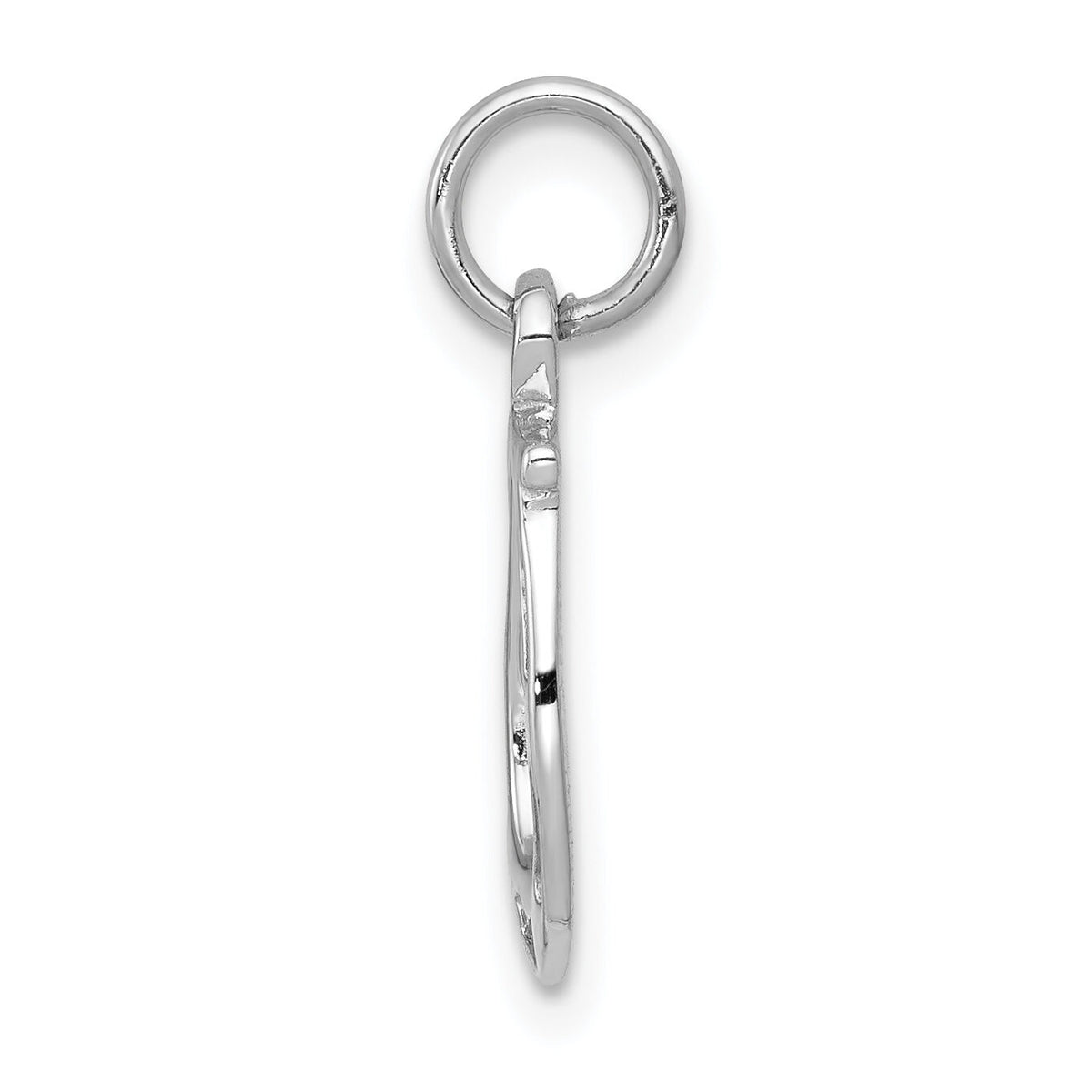 14k White Gold Solid Polished Horseshoe Charm-K831