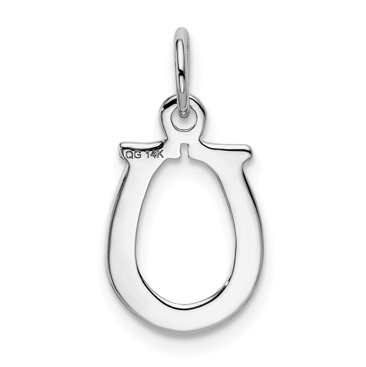 14k White Gold Solid Polished Horseshoe Charm-K831
