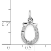 14k White Gold Solid Polished Horseshoe Charm-K831