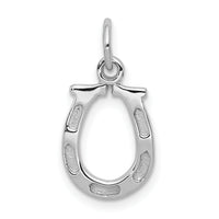 14k White Gold Solid Polished Horseshoe Charm-K831