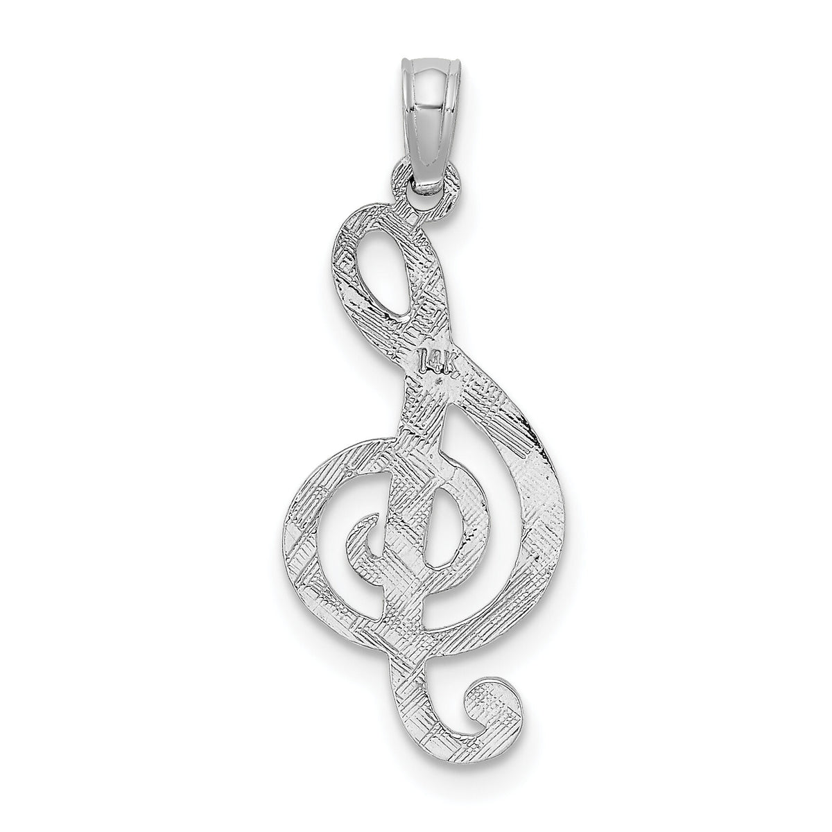 14K White Gold Treble Clef Charm-K8313W