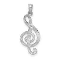 14K White Gold Treble Clef Charm-K8313W