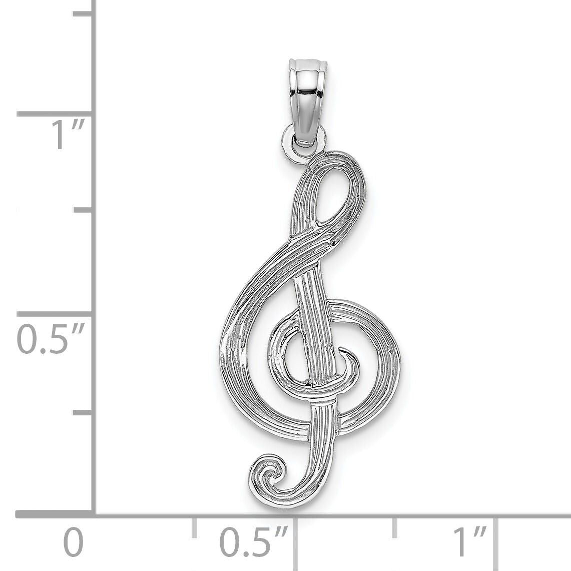 14K White Gold Treble Clef Charm-K8313W