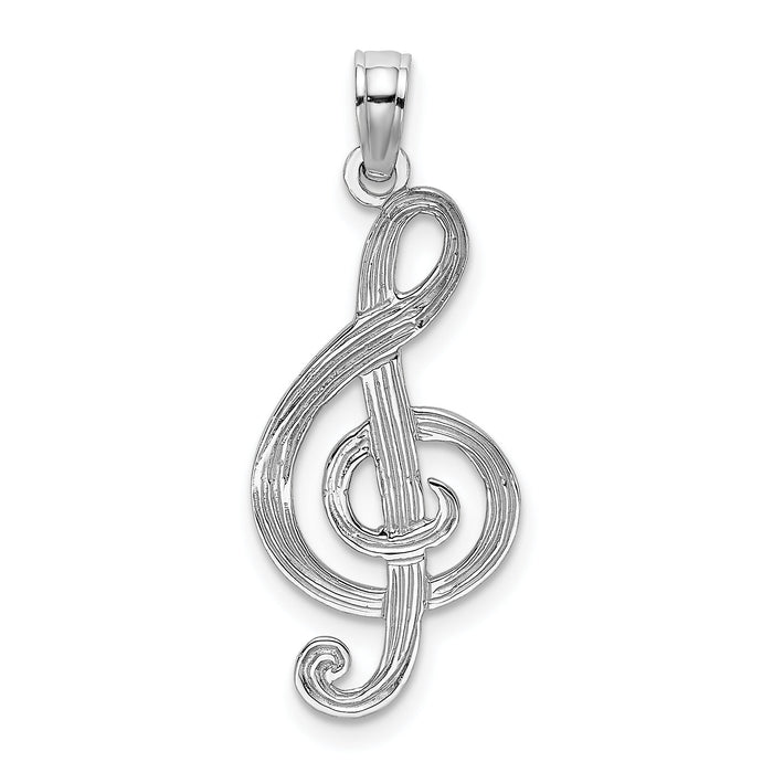 14K White Gold Treble Clef Charm-K8313W