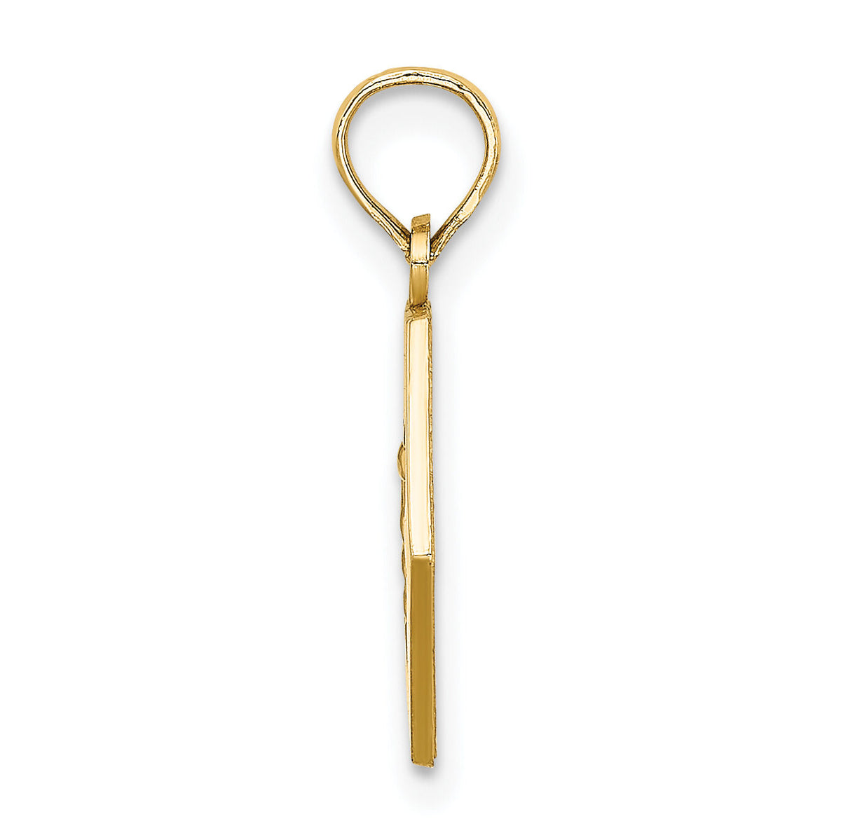 14K Caduceus Textured Back Medical Charm-K8314